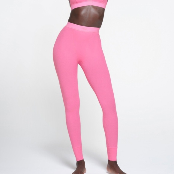 SKIMS Pants - Skims Limited Edition Cotton Ribbed Leggings- Sugar Pink